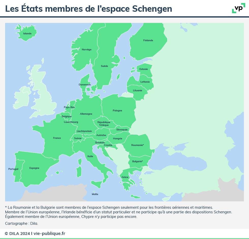 Les États membres de l'espace Schengen